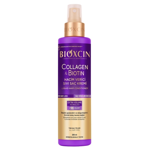 Apimties suteikiantis purškiamas plaukų kondicionierius BIOXCIN COLLAGEN & BIOTIN 200ml