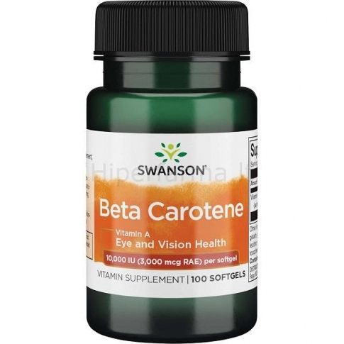 Maisto papildas Beta karotenas (vitaminas A) Swanson N100