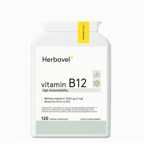 Maisto papildas Bioaktyvus vitaminas B12 Herbavel N120