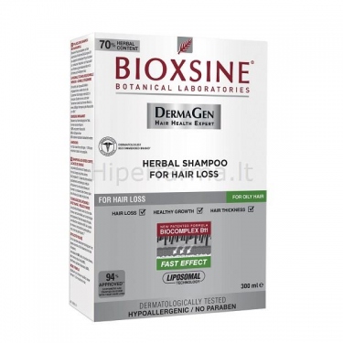 Šampūnas nuo plaukų slinkimo BIOXSINE (riebiems) 300ml
