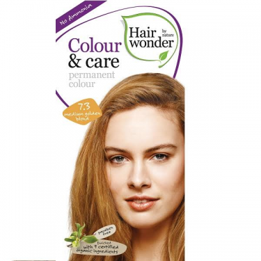 Ilgalaikiai plaukų dažai Hairwonder Colour & Care Medium Golden Blond 7.3