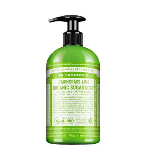Cukraus muilas LEMONGRASS-LIME ekologiškas, Dr. Bronner 355ml