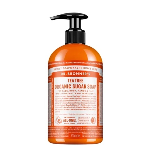 Cukraus muilas TEA TREE, ekologiškas, Dr. Bronner 355ml