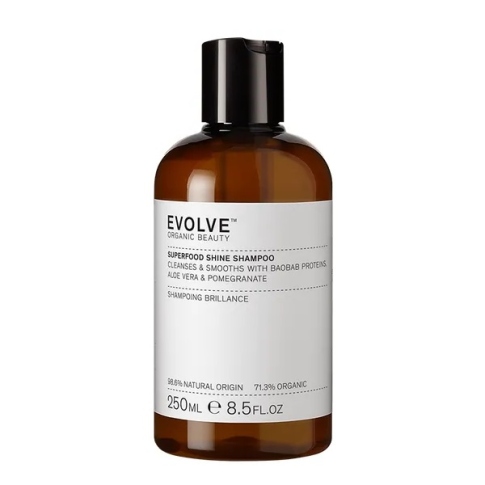Glotninamasis šampūnas Superfood Shine, ekologiškas Evolve Organic Beauty 250ml
