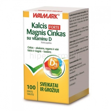 Maisto papildas Kalcis Magnis Cinkas Forte su vitaminu D Walmark N100