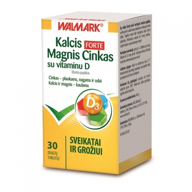 Maisto papildas Kalcis Magnis Cinkas Forte su vitaminu D Walmark N30