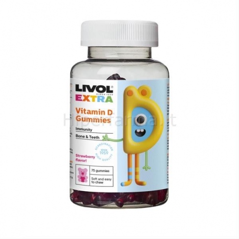 Maisto papildas vitamino D3 guminukai Livol Extra N75