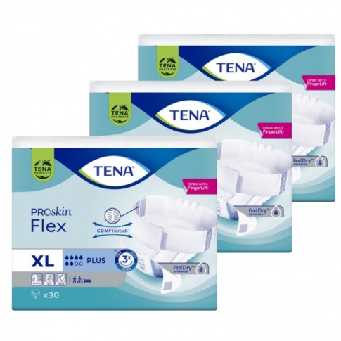Juostinės sauskelnės TENA FLEX PLUS XL N30x3