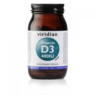Maisto papildas Vitaminas D3 Vitamin D3 400TV VIRIDIAN N90