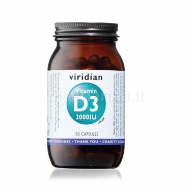 Maisto papildas Vitaminas D3 Vitamin D3 2000IU VIRIDIAN N150