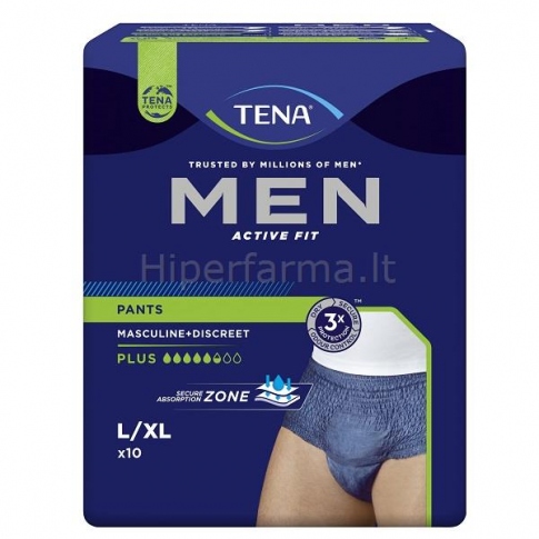 Vyriškos sauskelnės-kelnaitės TENA MEN PANTS PLUS L/XL N10