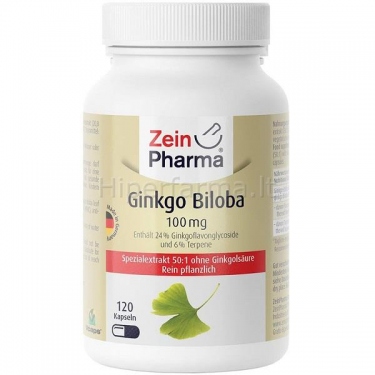 Maisto papildas Ginkgo Biloba 100mg Zein Pharma N120