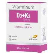 Maisto papildas Vitaminas D3+K2 Strong Starpharma N30