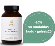 Maisto papildas GELEŽIS SU VITAMINU C Bioaktyvus geležies bisglicinatas AVEL N90